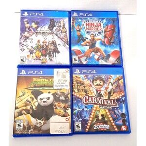 Playstation PS4 Video Games "Lot of 4" Carnival, Kingdom Hearts,Kung Fu Panda, N